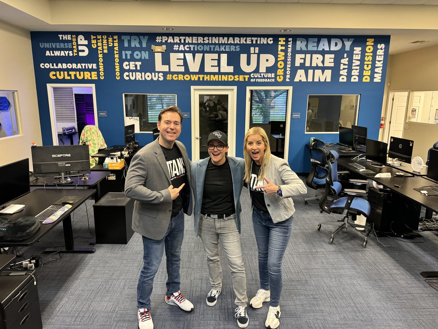 Josh and Yesenia at the Grow Pro Agency office
