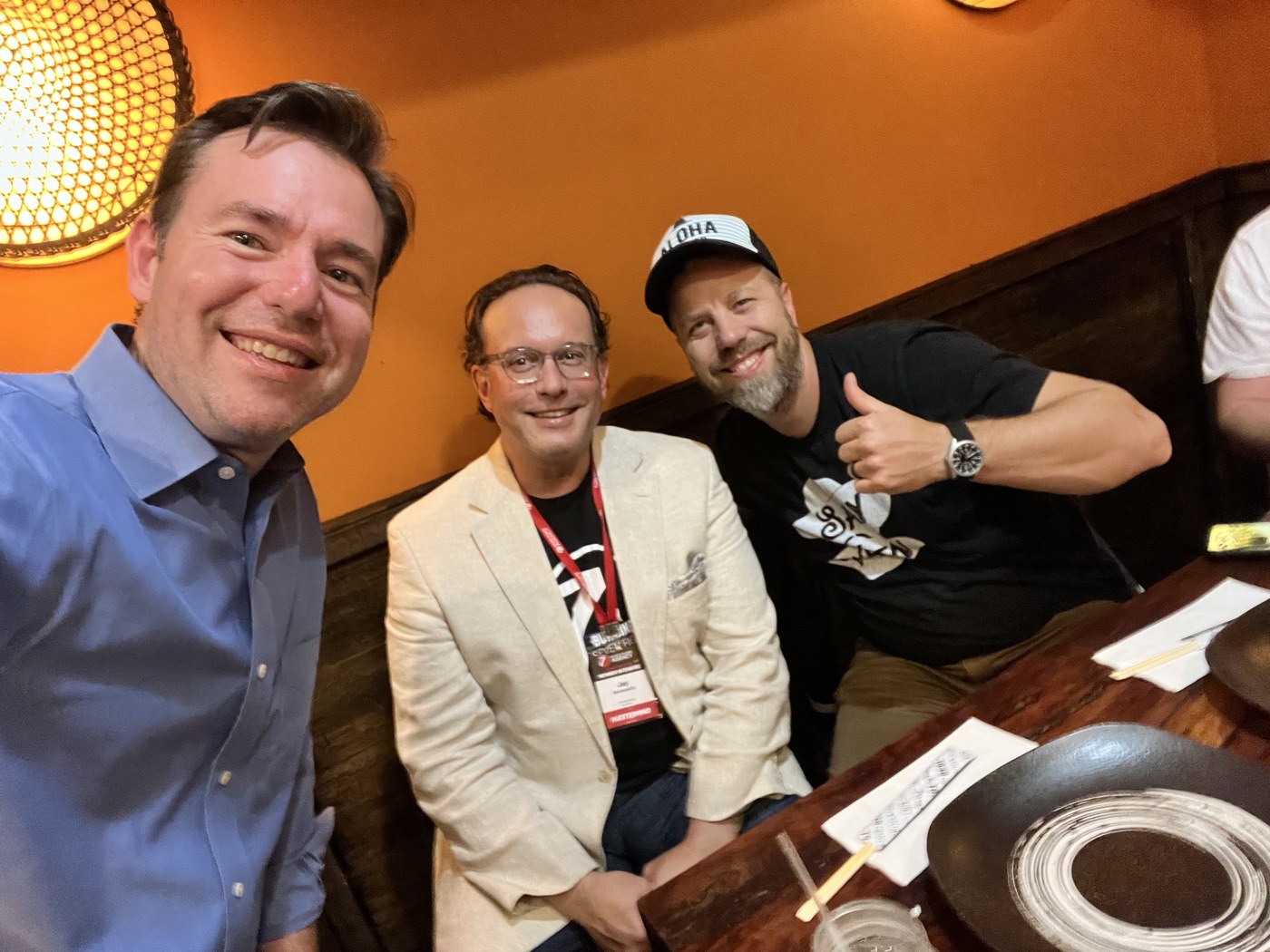 Catching up with members over dinner