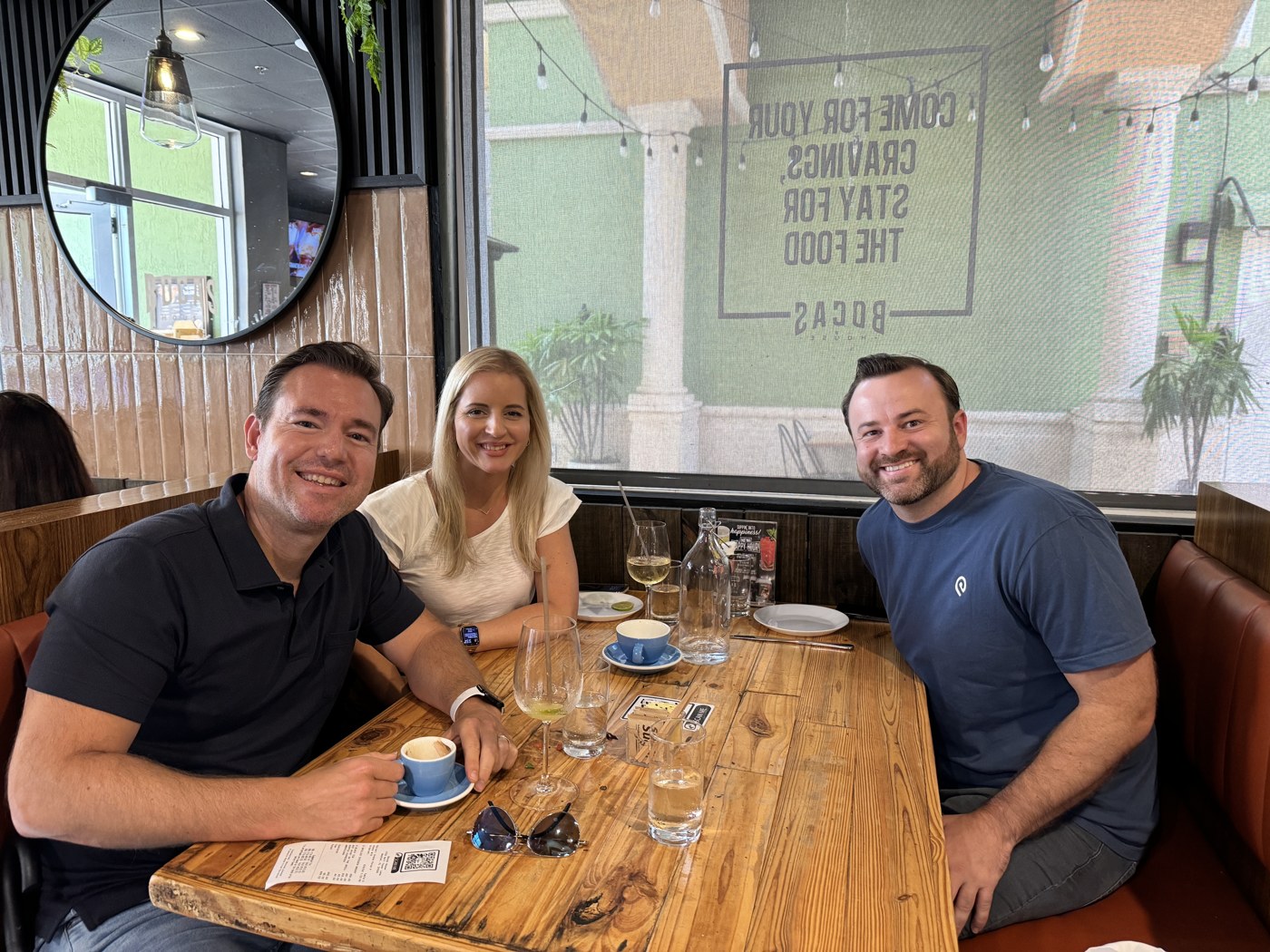 Catching up over coffee with Josh and Yesenia